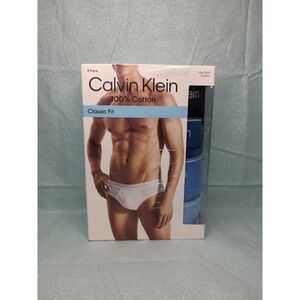 Calvin Klein Size XL Hip Briefs Cotton Underwear Classic Fit, Shades of Blue NWT